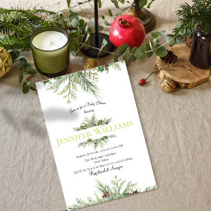 Winter Wonderland Gerahmt Wreath Berry Babydusche Einladung