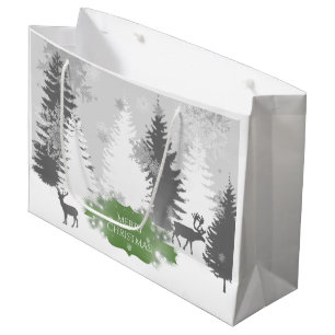 Winter Wonderland Gift Bag - Grün Große Geschenktüte