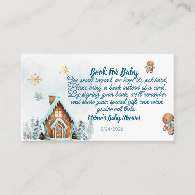 Winter wonderland Gingerbre Books for Baby Request Begleitkarte (Vorderseite)