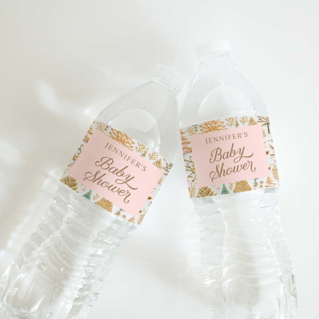 Winter Wonderland Girl Baby Dusche (Pink Winter Wonderland Baby Shower Water Bottle Labels)