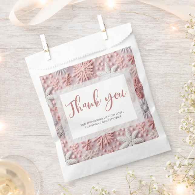 Winter Wonderland Girl Baby Dusche Danke Geschenktütchen (Ausgeschnitten)