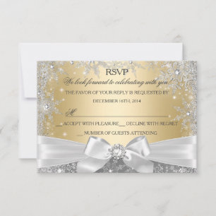 Winter Wonderland Gold RSVP Karte