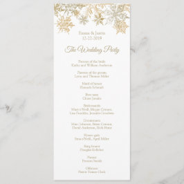 Winter Wonderland Gold Snowflakes Hochzeit Programm