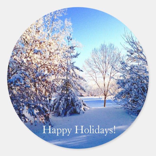 Winter Wonderland Happy Holiday Stickers (Vorderseite)