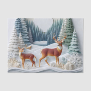 Winter Wonderland Hirsch Dimensional Tissue-Papier Seidenpapier
