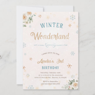 Winter Wonderland Ice Snow Princess Girl Einladung