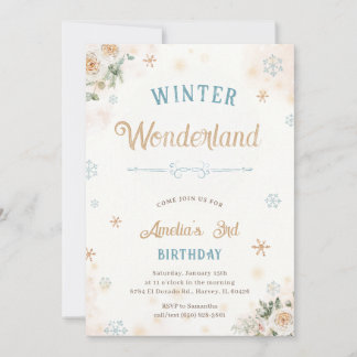 Winter Wonderland Ice Snow Princess Girl Einladung