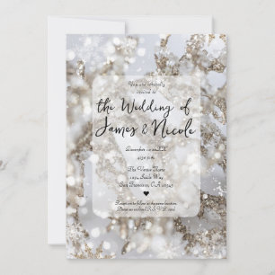 Winter Wonderland Icicle Glitz Wedding Einladung