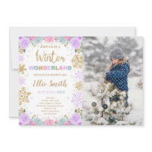 Winter Wonderland Invitation avec photo