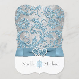 Winter Wonderland Joined Hearts Wedding Einladung 