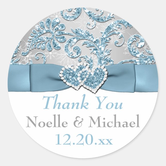 Winter Wonderland, Joined Hearts Wedding Sticker 2 (Vorderseite)