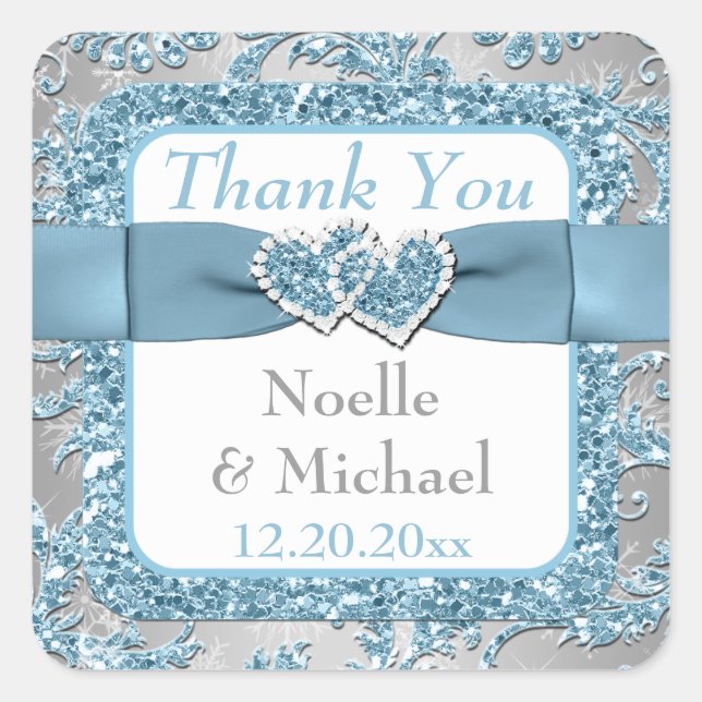 Winter Wonderland, Joined Hearts Wedding Sticker 3 (Vorderseite)
