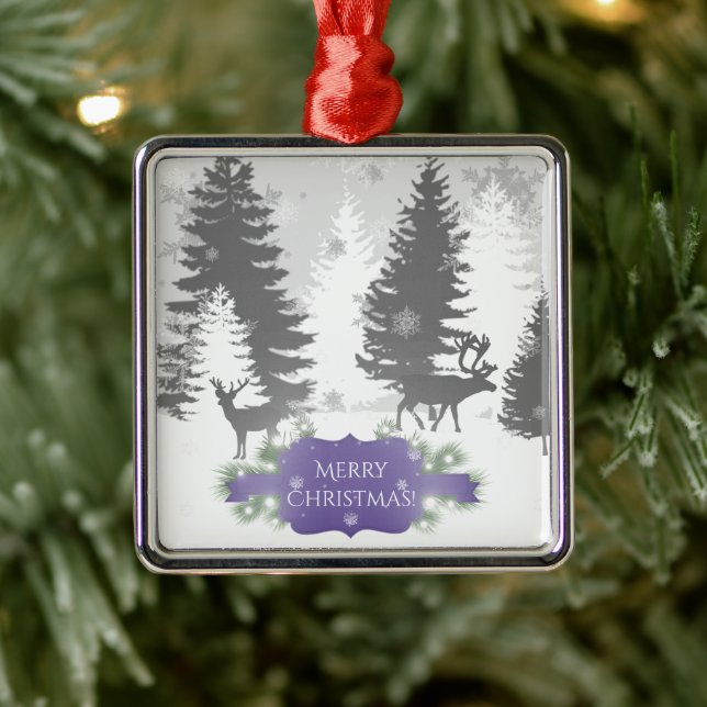 Winter Wonderland Keramik Ornament - Lila (Baum)
