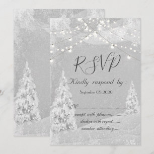 Winter Wonderland, Kieferngrau RSVP Einladung