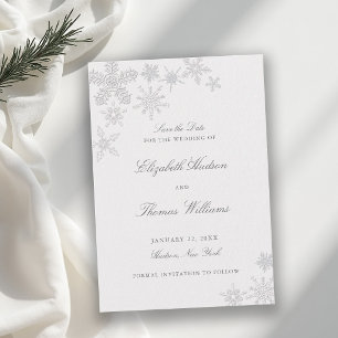 Winter Wonderland Klassische formelle Hochzeit mit Save The Date