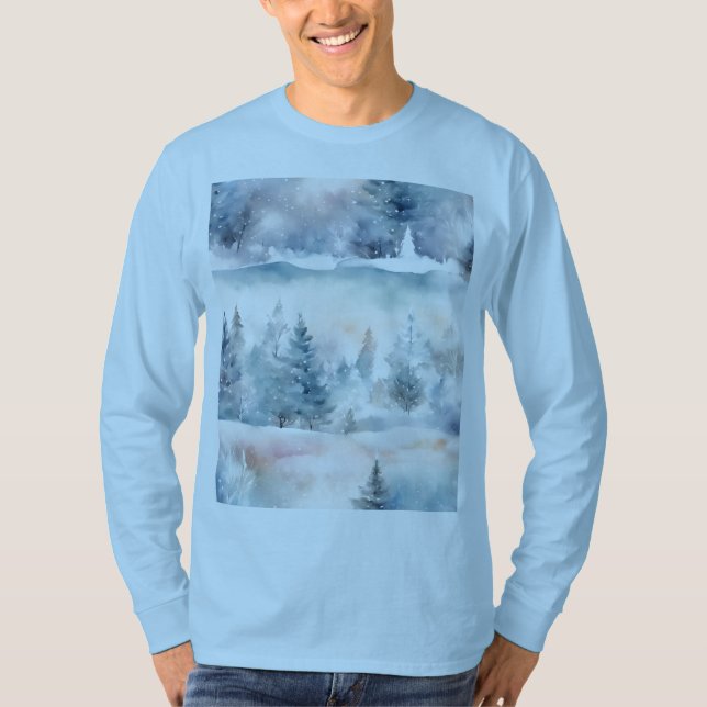 Winter Wonderland - Kunstlicht Blau T-Shirt (Vorderseite)