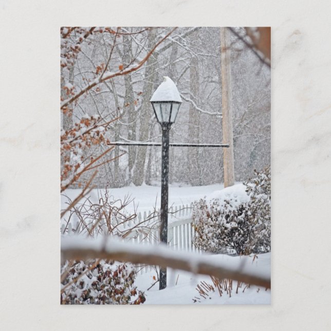 Winter Wonderland - Lampenpost Postkarte (Vorderseite)