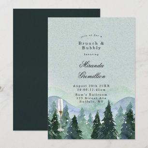Winter Wonderland Landschaft Brunch und Bubbly Einladung