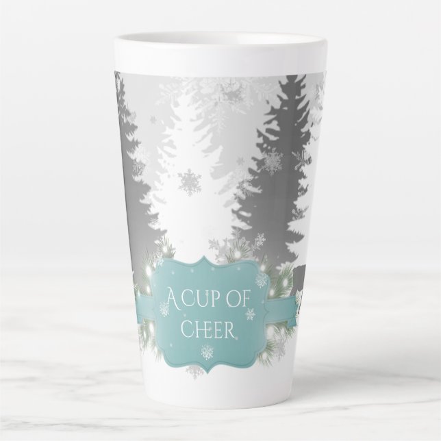 Winter Wonderland Latte Tasse - Aquamarin (Vorderseite)