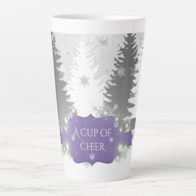 Winter Wonderland Latte Tasse - Lila (Vorderseite)