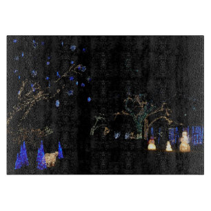 Winter Wonderland Lichter Blau und Weiß Urlaub Schneidebrett