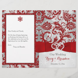 Winter Wonderland Liebe Hearts Wedding Program - R