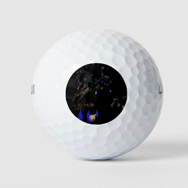 Winter Wonderland Lights Blau und Weiß Urlaub Golfball (Vorderseite)