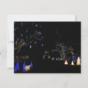 Winter Wonderland Lights Blau und Weiß Urlaub Karte