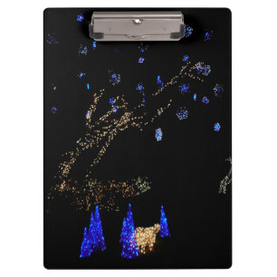 Winter Wonderland Lights Blau und Weiß Urlaub Klemmbrett
