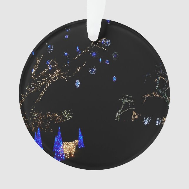 Winter Wonderland Lights Blau und Weiß Urlaub Ornament (Vorderseite)