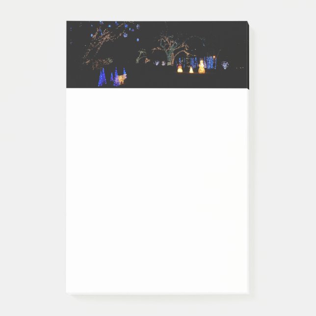 Winter Wonderland Lights Blau und Weiß Urlaub Post-it Klebezettel (Vorderseite)