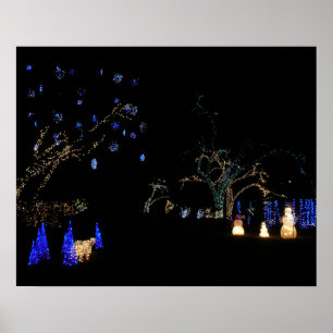 Winter Wonderland Lights Blau und Weiß Urlaub Poster