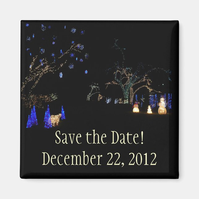 Winter Wonderland Lights Speichern Sie das Date Ma Magnet (Vorne)