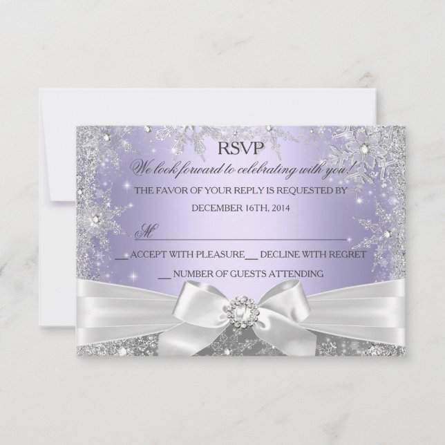 Winter Wonderland Lila UAWG RSVP Karte (Vorderseite)