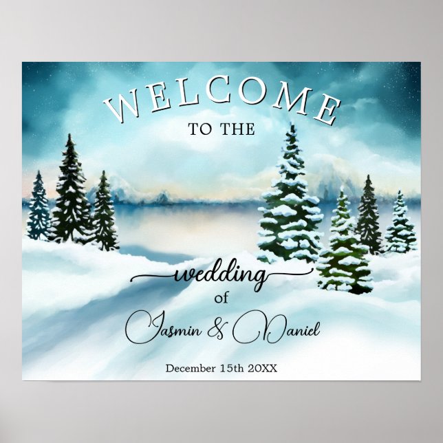 Winter Wonderland Mariage Affiche de bienvenue (Devant)