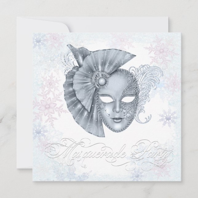 Winter Wonderland Masquerade Party Invitations (Devant)