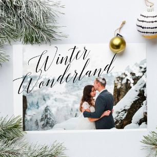 Winter Wonderland   Minimalistisches Newlyweds-Fot Feiertagskarte