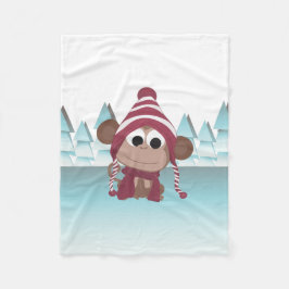 Winter Wonderland Monkey Fleecedecke