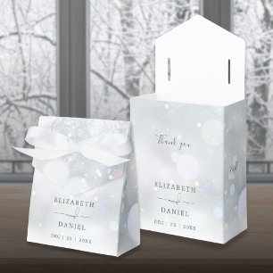 Winter Wonderland Monogramm Schnee-Hochzeit Geschenkschachtel