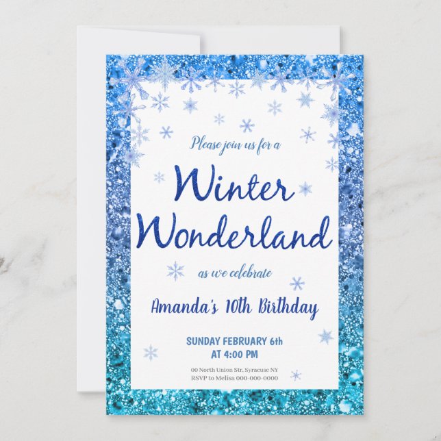 Winter Wonderland Party Einladung (Vorderseite)
