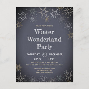 Winter Wonderland Partys Holiday Einladungspostkarte