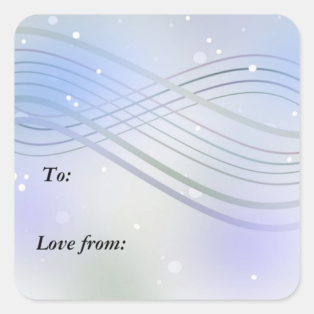 Winter Wonderland Pastel Ribbons Quadratischer Aufkleber (Vorderseite)