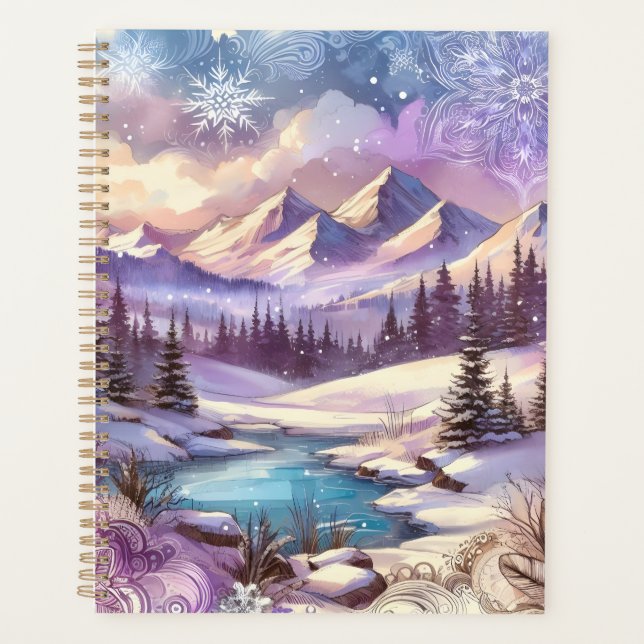 Winter Wonderland Patterns of Nature Mountain Lake Planer (Vorderseite)