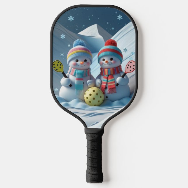 Winter Wonderland Pickleball - Schneewitz auf dem  Schläger (Vorderseite)