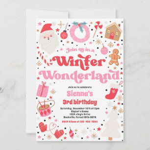 Winter Wonderland Pink Weihnachtsfeier Einladung