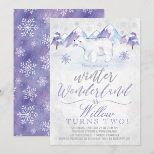 Winter Wonderland Polar Bär Geburtstag Einladung