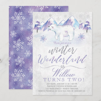 Winter Wonderland Polar Bär Geburtstag Einladung