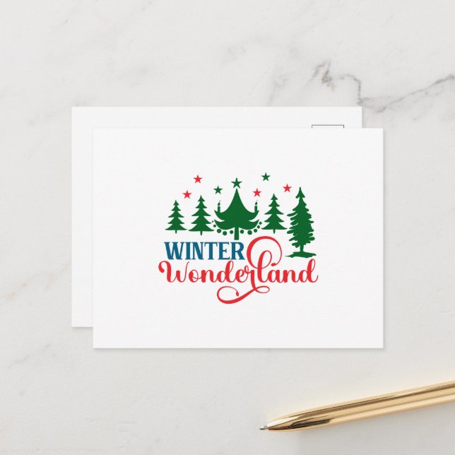 Winter Wonderland Postkarte (Vorderseite/Rückseite Beispiel)