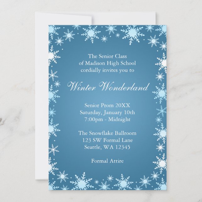 Winter Wonderland Prom Einladungen (Vorderseite)