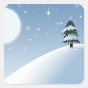 Winter Wonderland Quadratischer Aufkleber